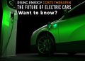Electric vehicle changing on street parking with graphical user interface, Future EV car concept