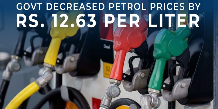 Govt Decrease Petrol Prices By Rs. 12.63 Per Liter,.