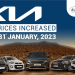 KIA Car Prices Increased in the First Month of 2023 up to 13 lacs