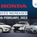 Honda Car Prices Increased Again- Second Time in 2 Weeks