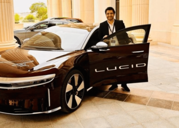 Javed Afridi Post Picture with Lucid Air and Rise MG 3 Hopes