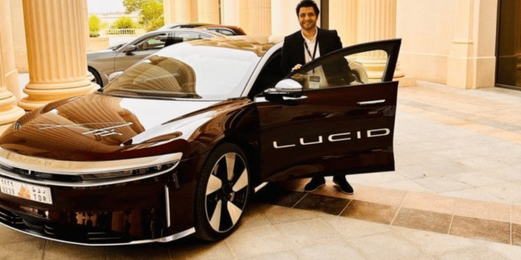 Javed Afridi Post Picture with Lucid Air and Rise MG 3 Hopes